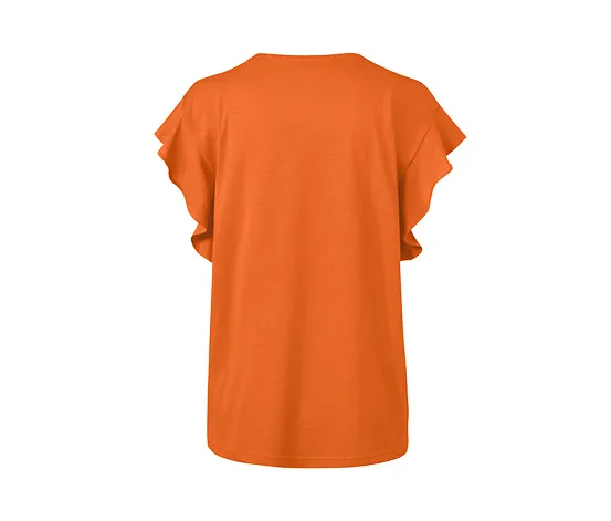Shirt mit Volant, orange