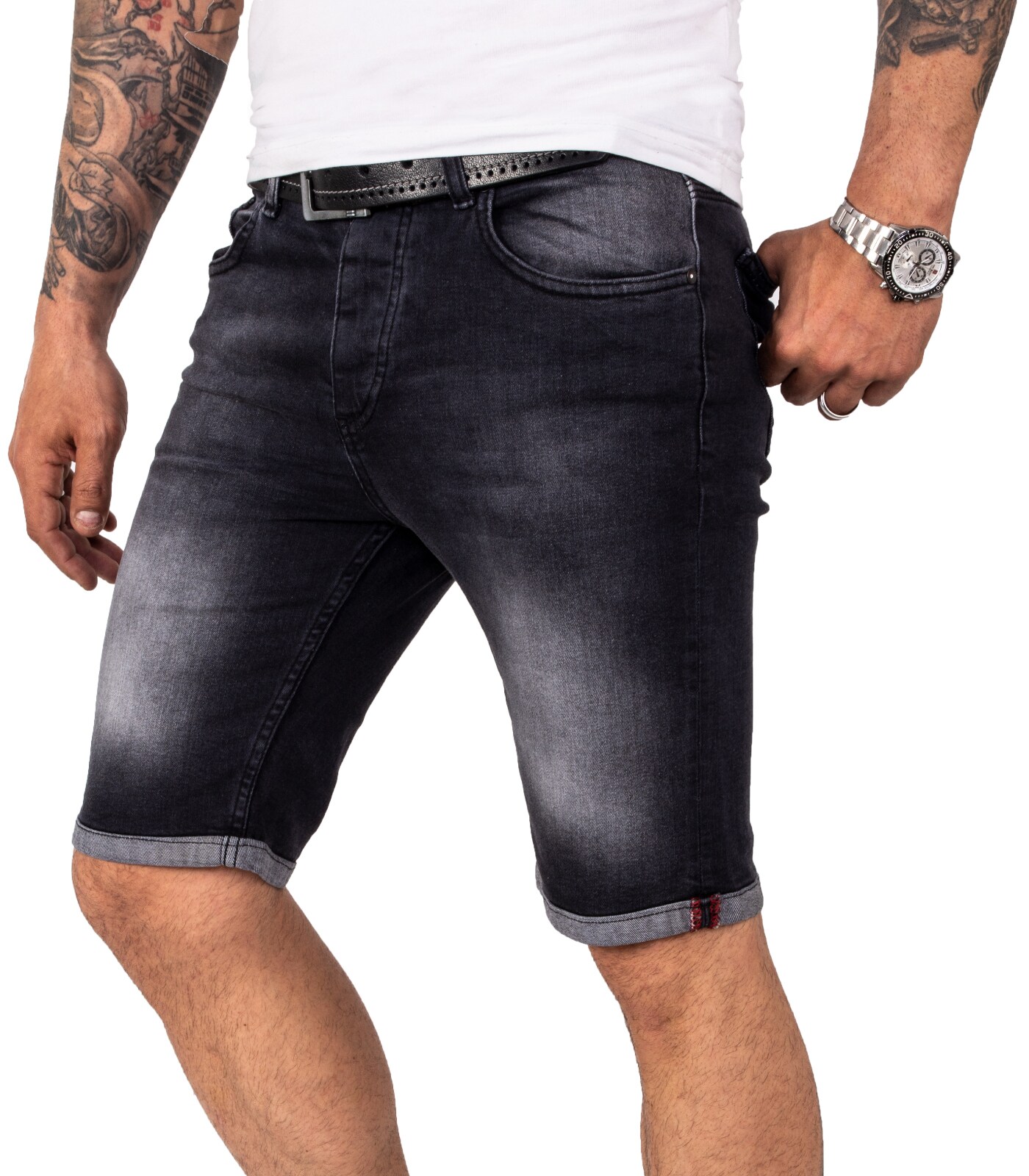 Rock Creek Shorts Jeansshorts Dunkelgrau Regular Fit