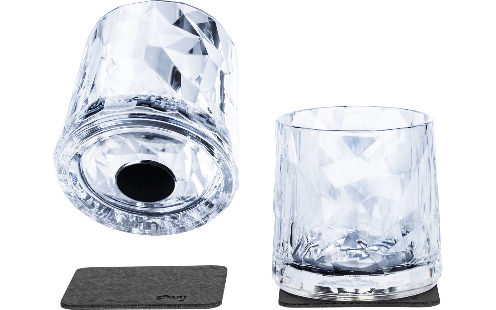 silwy® Magnet-Tumbler-Kunststoffgläser 2 Stk. Grau (250 ml)