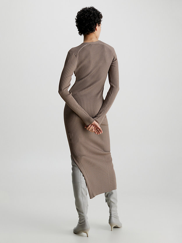 Vestido longo canelado justo