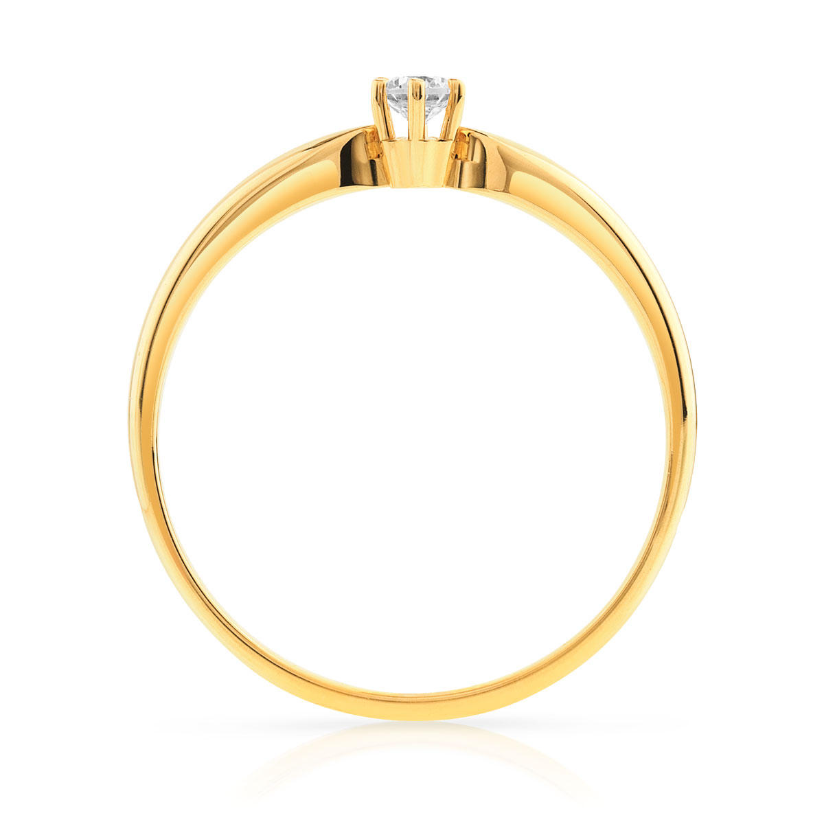 Bague solitaire or 750 diamant 10/100e de carat