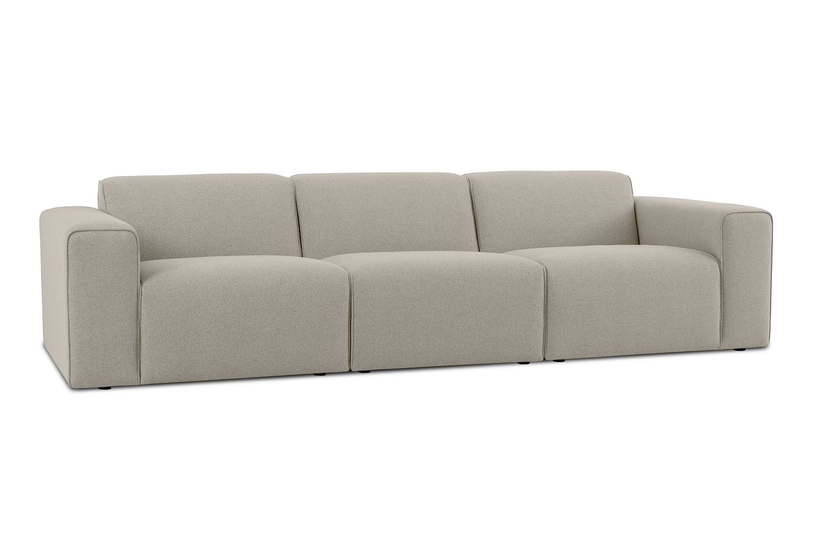 Styl 3-seter Tekstil Lombardo 9 Cappuccino med sorte ben.