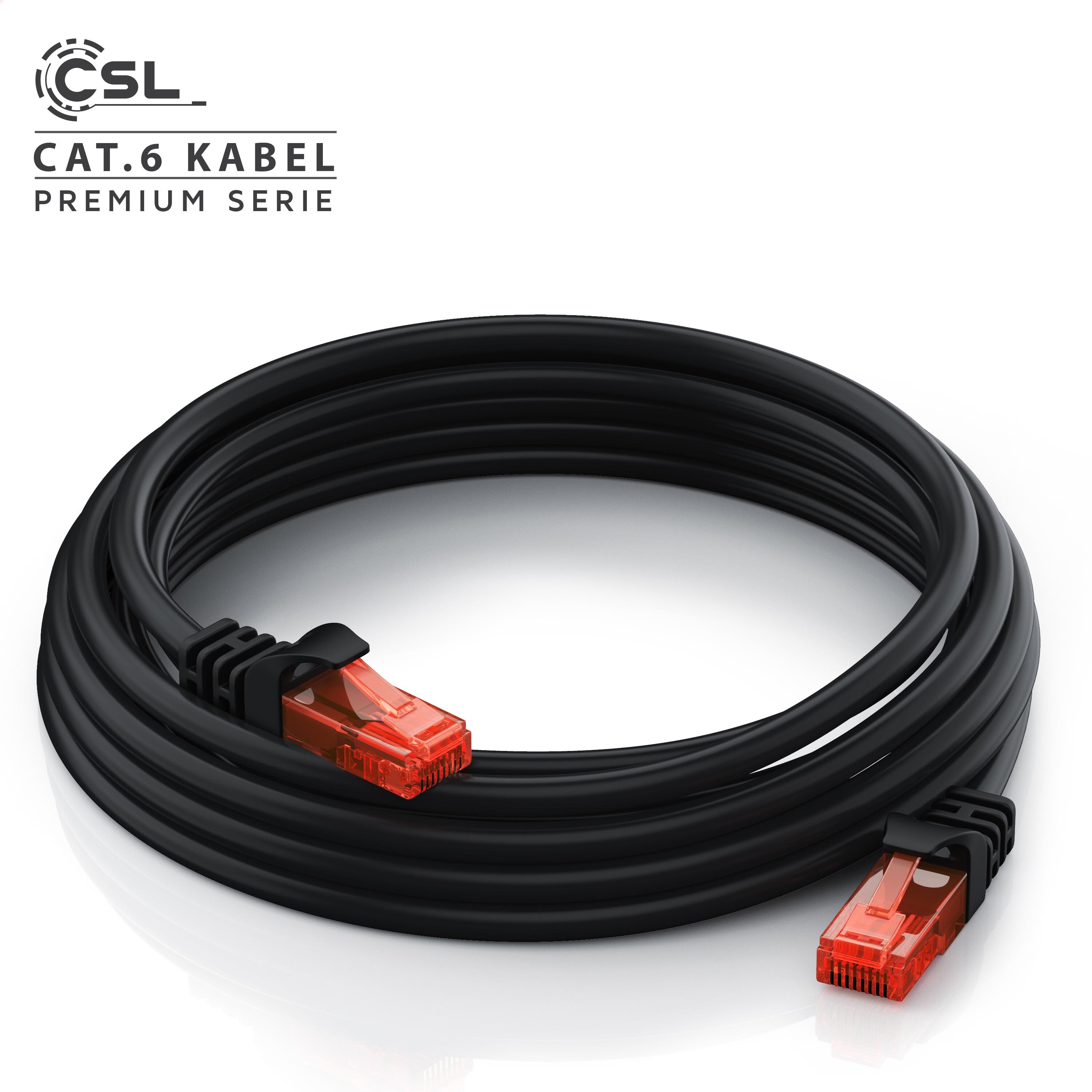 CSL 10x Cat 6 Gigabit Ethernet LAN Kabel - mehrfach geschirmt - UTP Gigabit - 1000 Mbit/s - Patchkabel - Netzwerkkabel - 0,5m