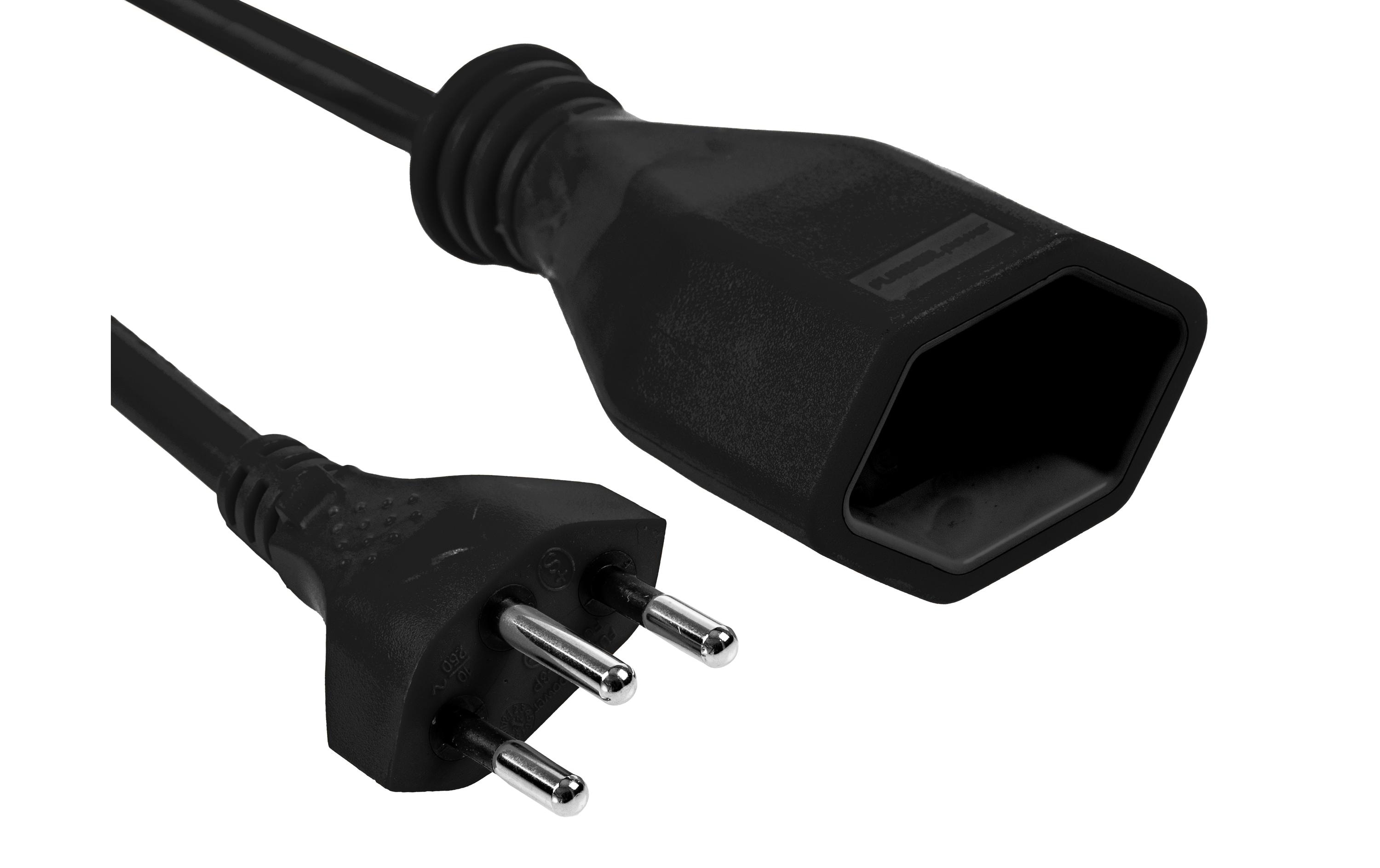 Verlängerungskabel T13-T12 0.2 m SchwarzStromkabel H05VV-F 3G1.00