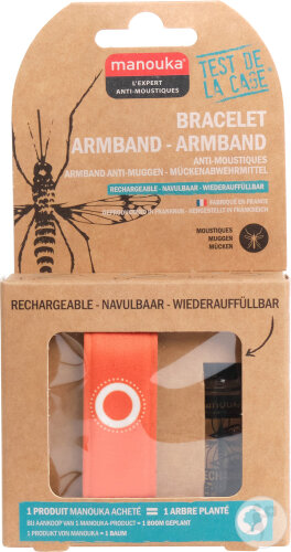 Manouka Bracelet Anti-Moustiques Uni Orange 1 Pièce