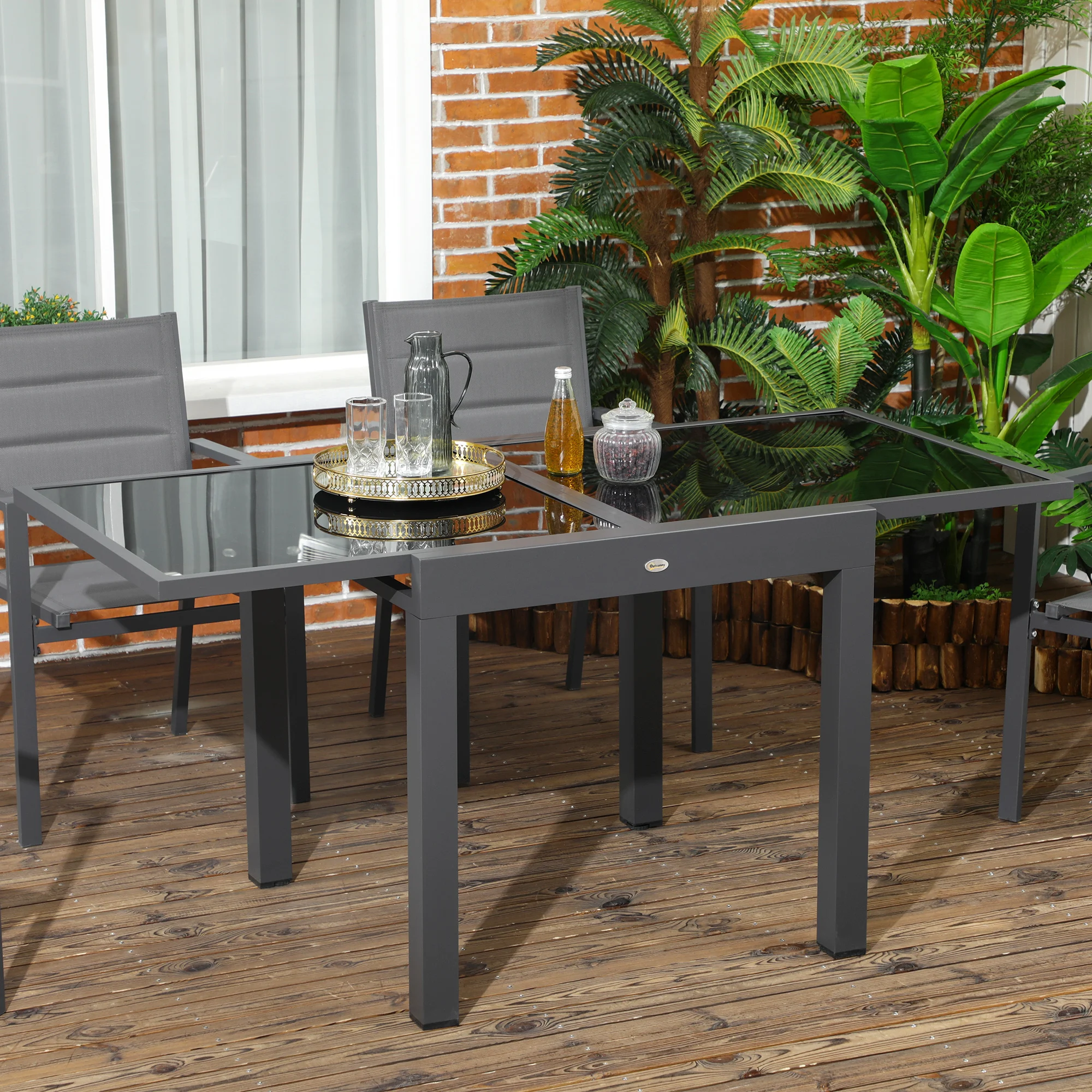 Mesa de jardim extensível em alumínio Outsunny