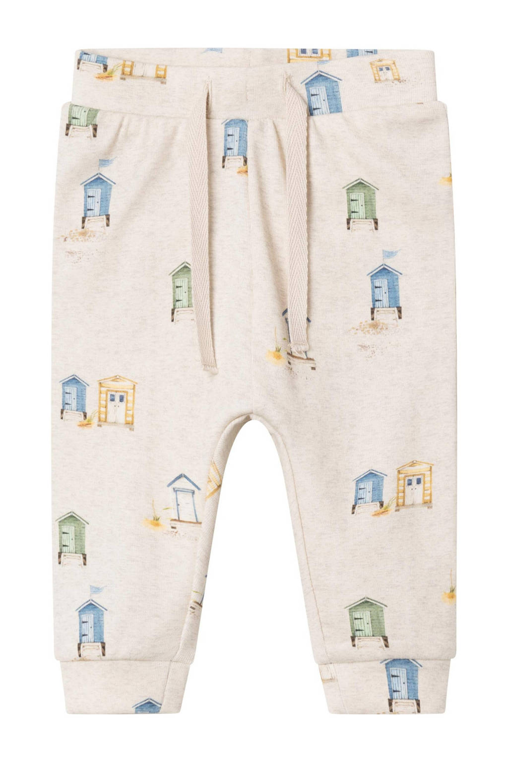 NAME IT baby joggingbroek met all over print beige/multicolor