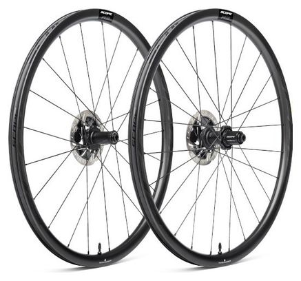 Paire de Roues Scope R3 700c | 12x100 - 12x142 mm | CenterLock | Noir