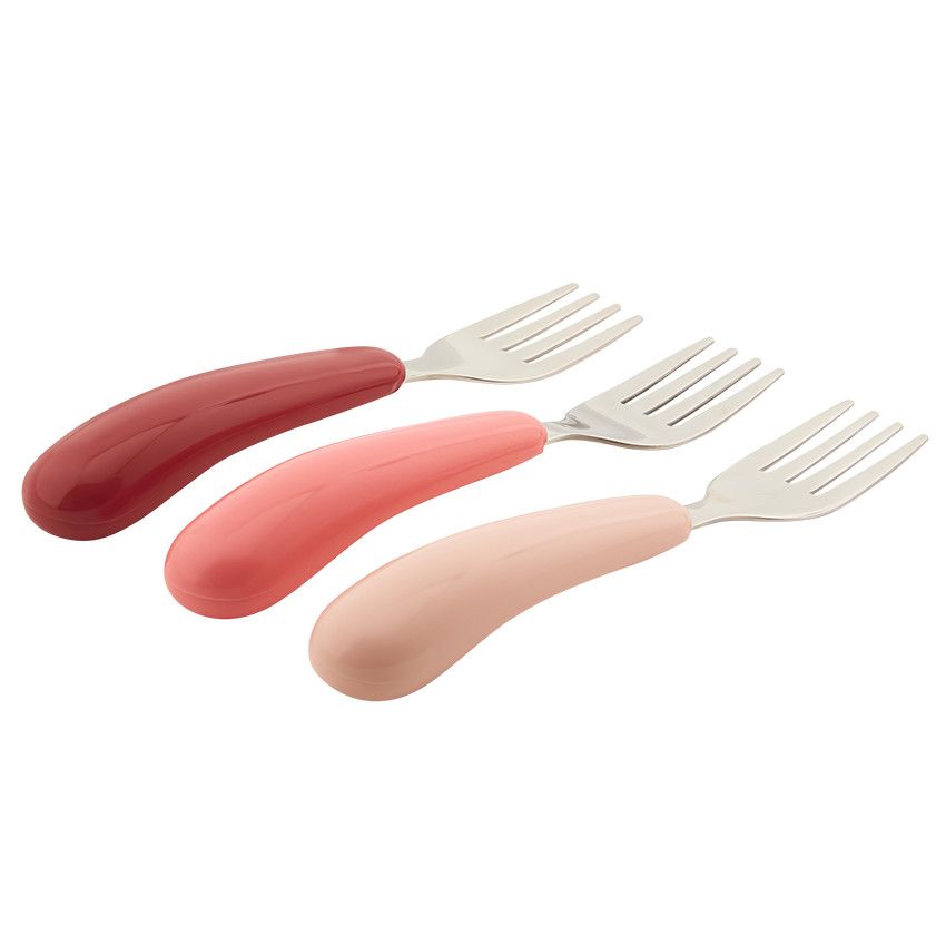 Lot de 3 fourchettes en métal Yummix Rose - Ecru