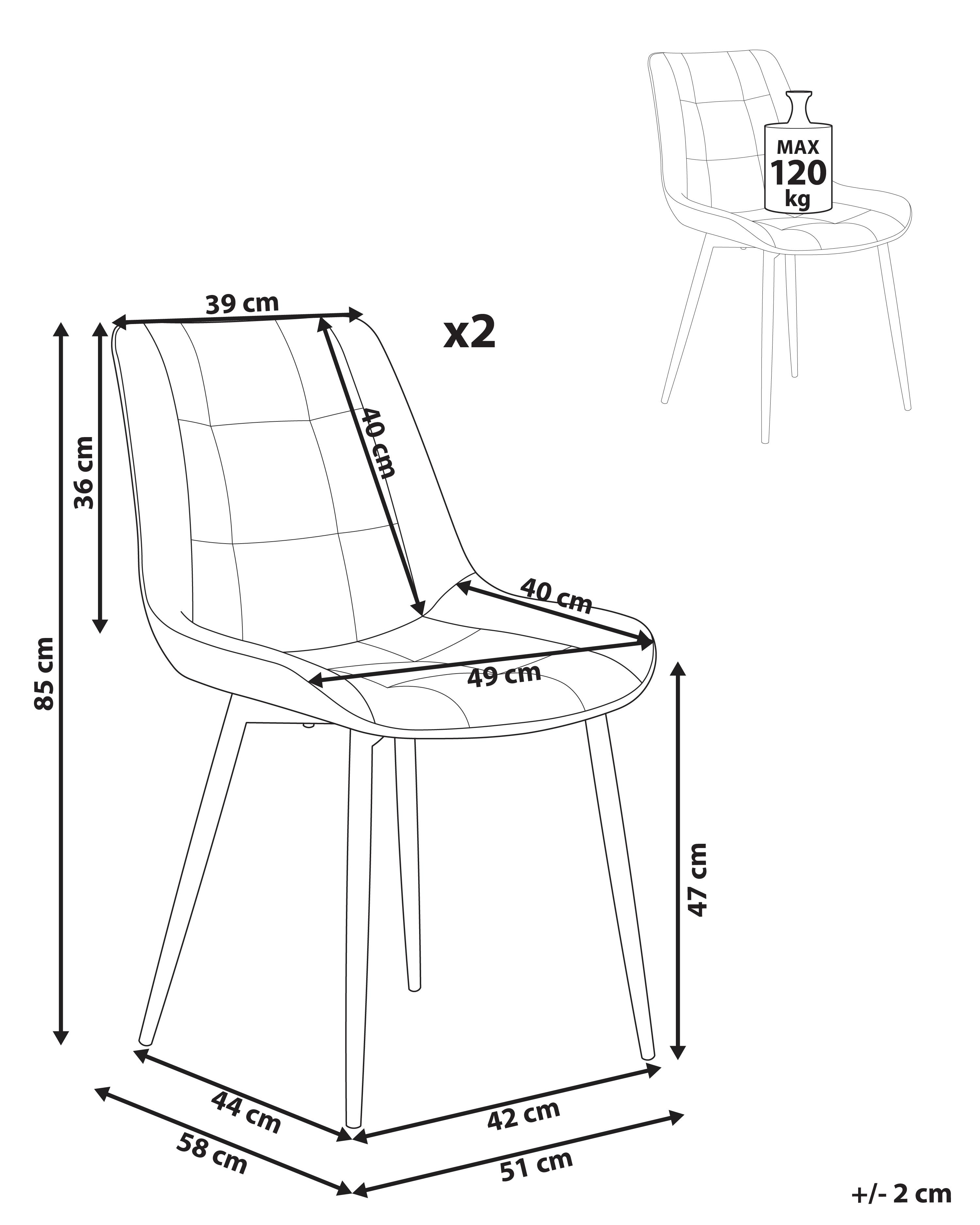 Set van 2 eetkamerstoelen MELROSE Kunstleer Bruin