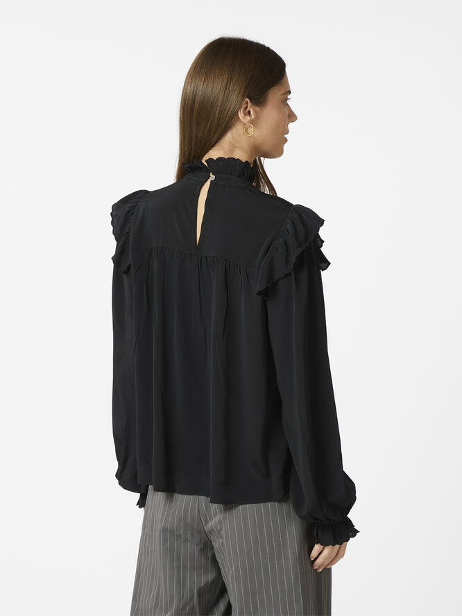Neo Noir Percy Soft Satin Blouse Black