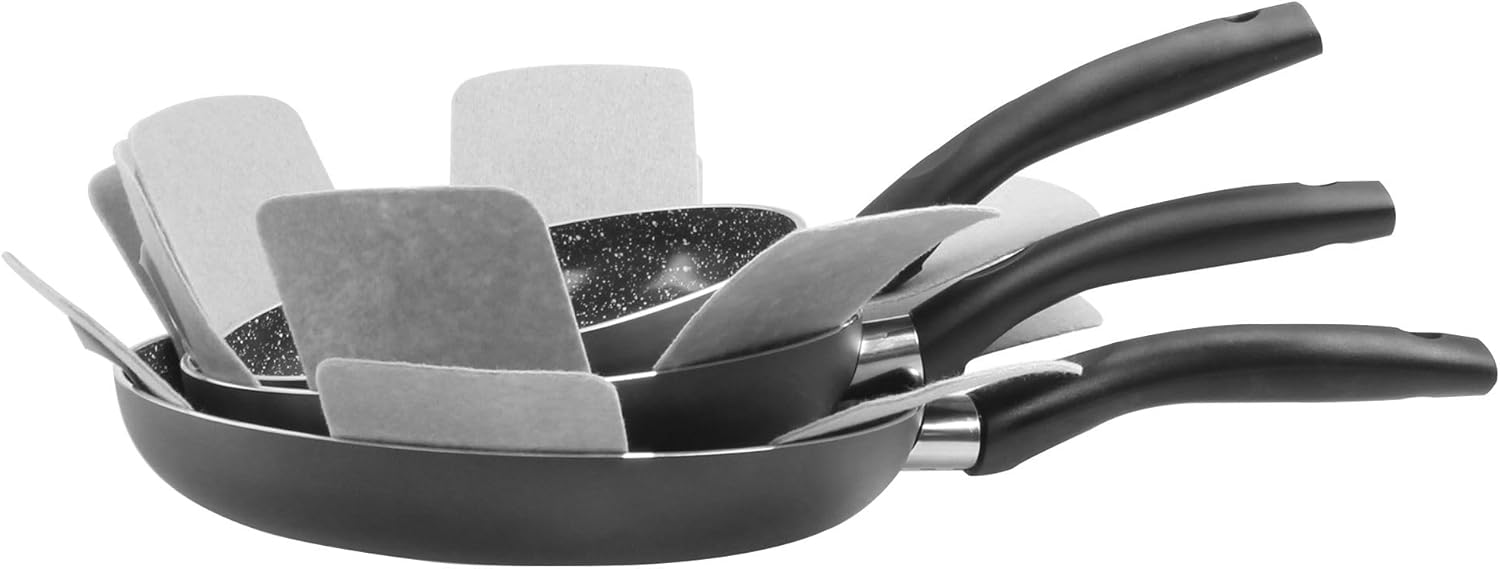 STONELINE Ceramic Keramikpfanne Töpfe Set 16 teilig 18/20/24/28 cm Töpfe Pfannen PFAS-frei Topfset Pfannenset Induktion Kochgeschirr Set mit Deckel Keramikbeschichtung mit echten Steinpartikeln, Grau