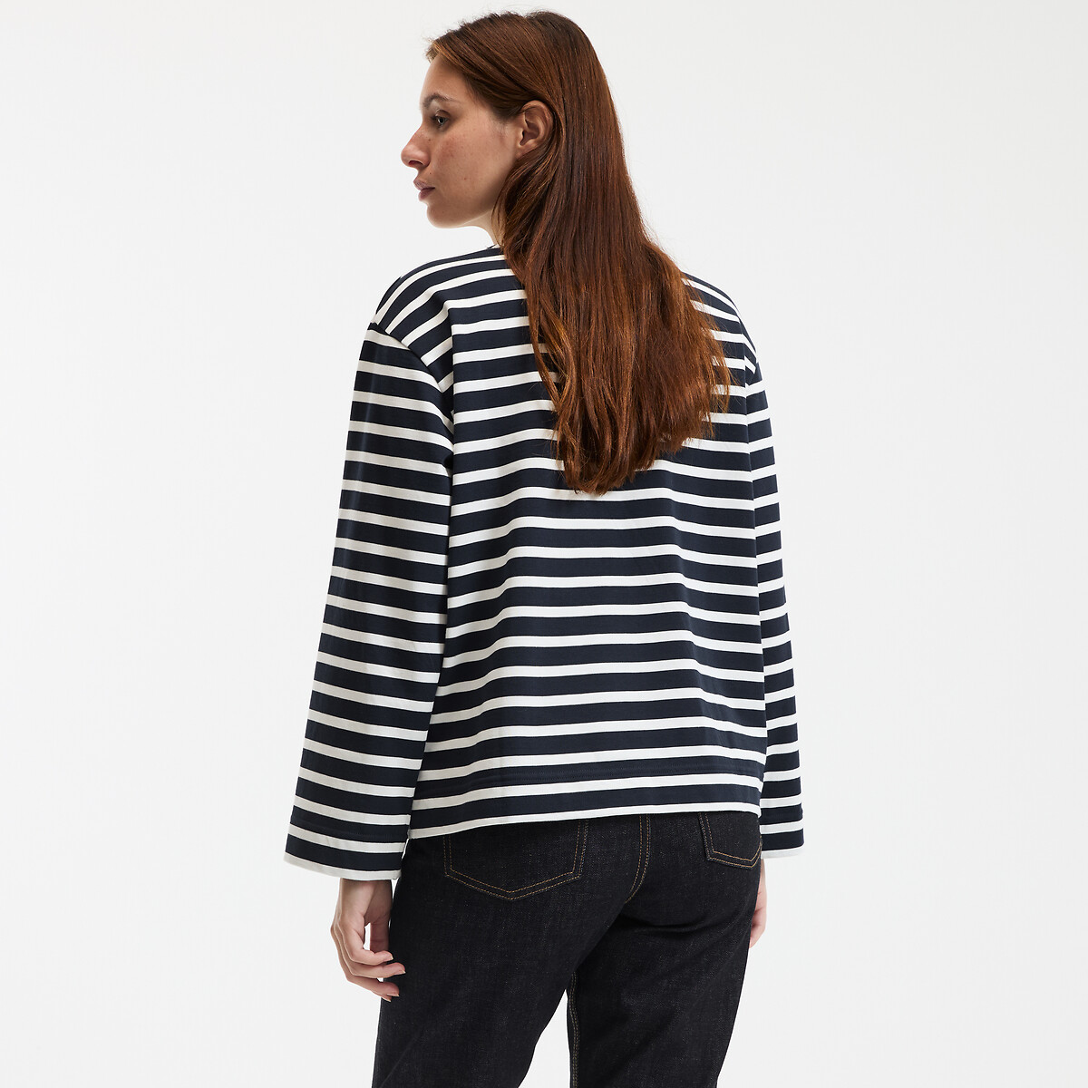COLEÇÃO LA REDOUTE<br>Camiseta listrada, gola redonda, mangas compridas