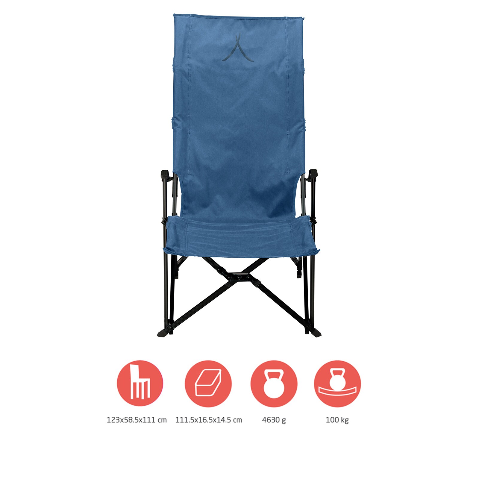 GRAND CANYON El Tovar Hochlehner Lounger Camping Falt Stuhl Armlehne Alu 100 kg Farbe: Dark Blue