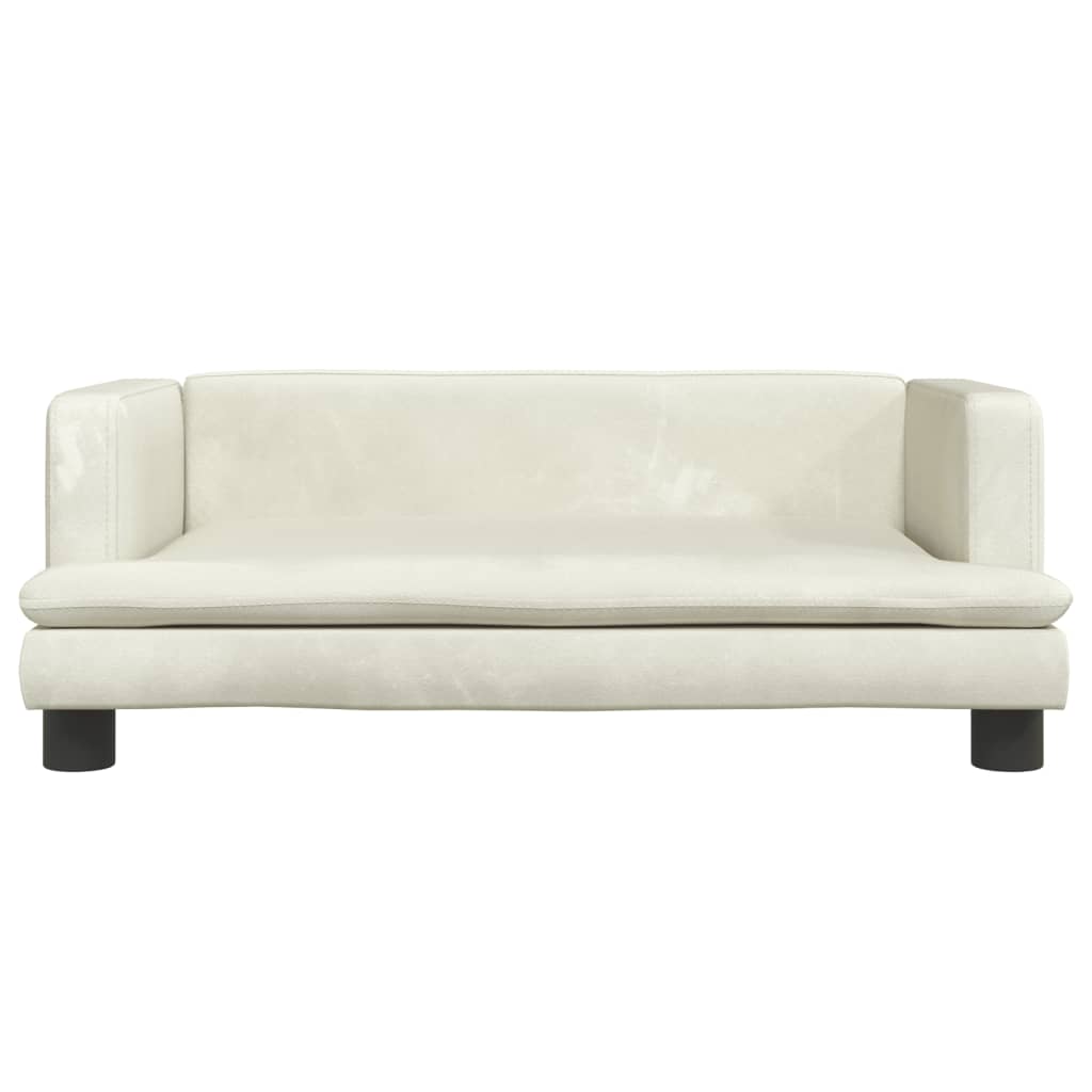 Cama para cães vidaXL em veludo creme, 60x40x30 cm
