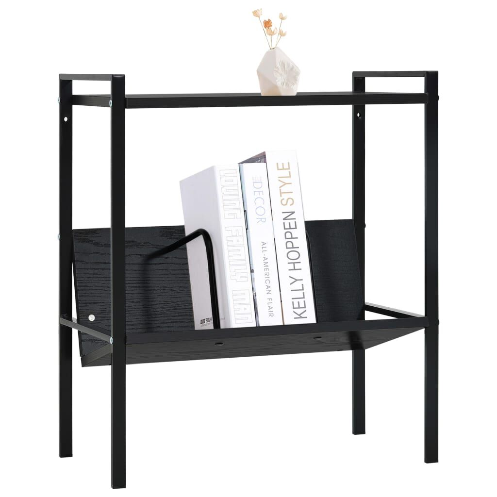 vidaXL 2-laags plank, zwart, 52x28x59 cm, houtmateriaal