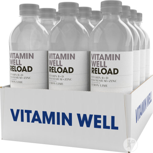 Vitamin Well Reload Eau Vitaminée Vitamine B + D + Magnésium + Zinc Citron Et Citron Vert 12x500ml
