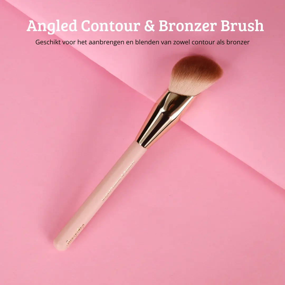 Soft Pink & Gold Angled Contour & Bronzer Brush