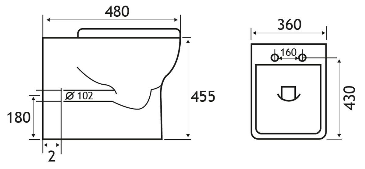Eastbrook Bijou Comfort staand toilet wit glans