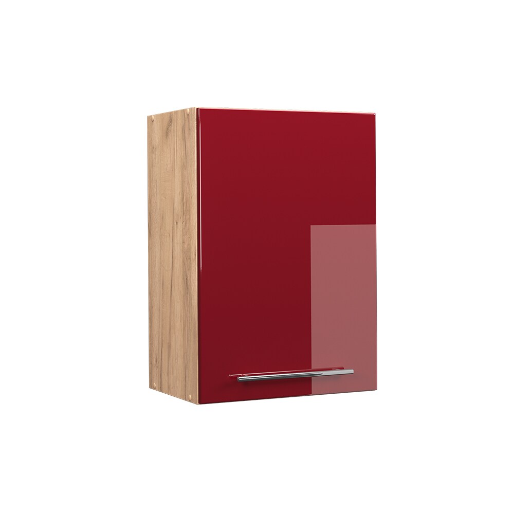 Vicco Hängeschrank Küchenschrank Küchenmöbel Fame-Line Eiche Rot Bordeaux modern 50 cm Küche Einbauküche Hängeschrank Drehtür Einlegeboden Küchenzeile Hochglanz