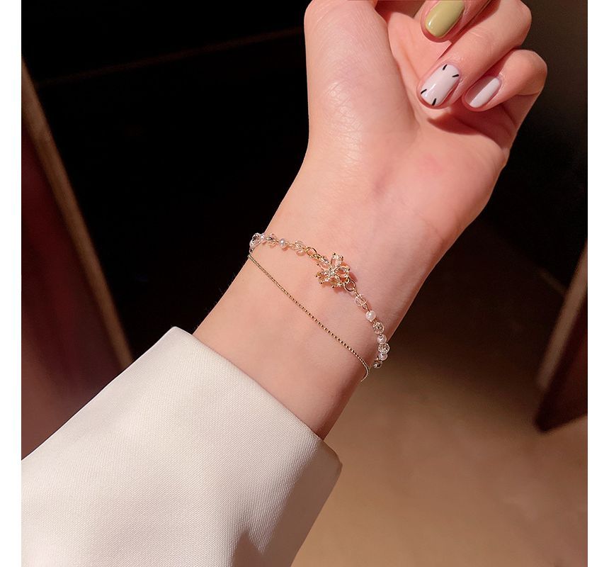 LIVSIA - Armband met gelaagde strass-imitatieparels