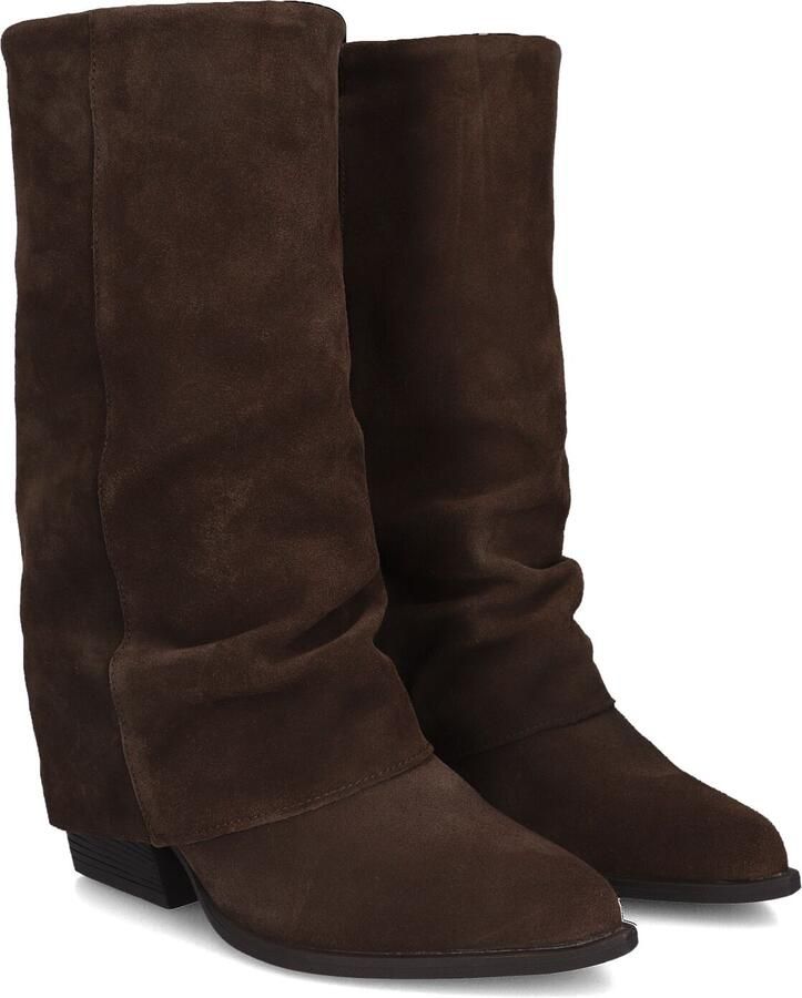 Haboob Celeste suède cowboylaarzen met flap donkerbruin