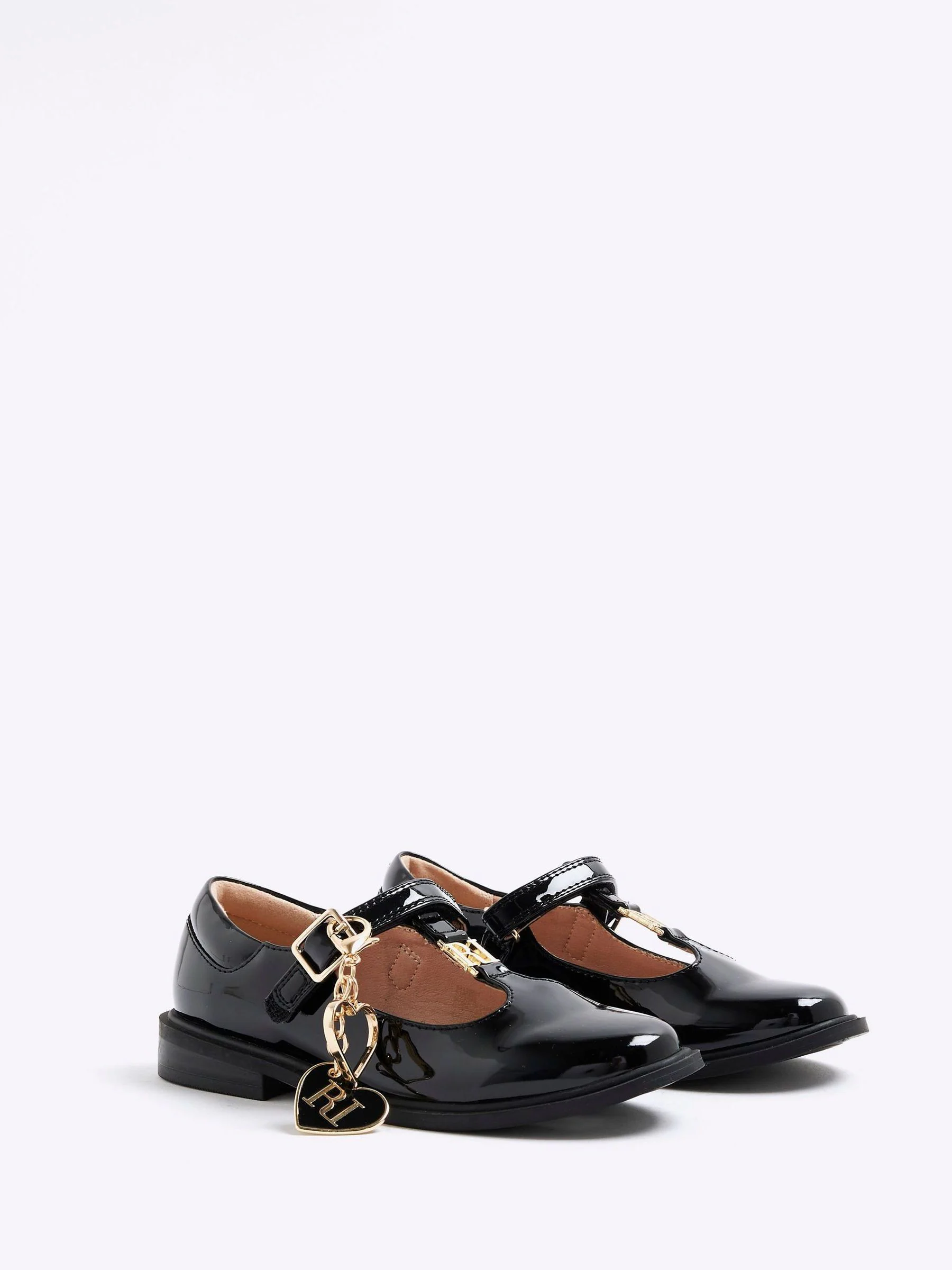 River Island T Bar Ballet With Charm Shoes