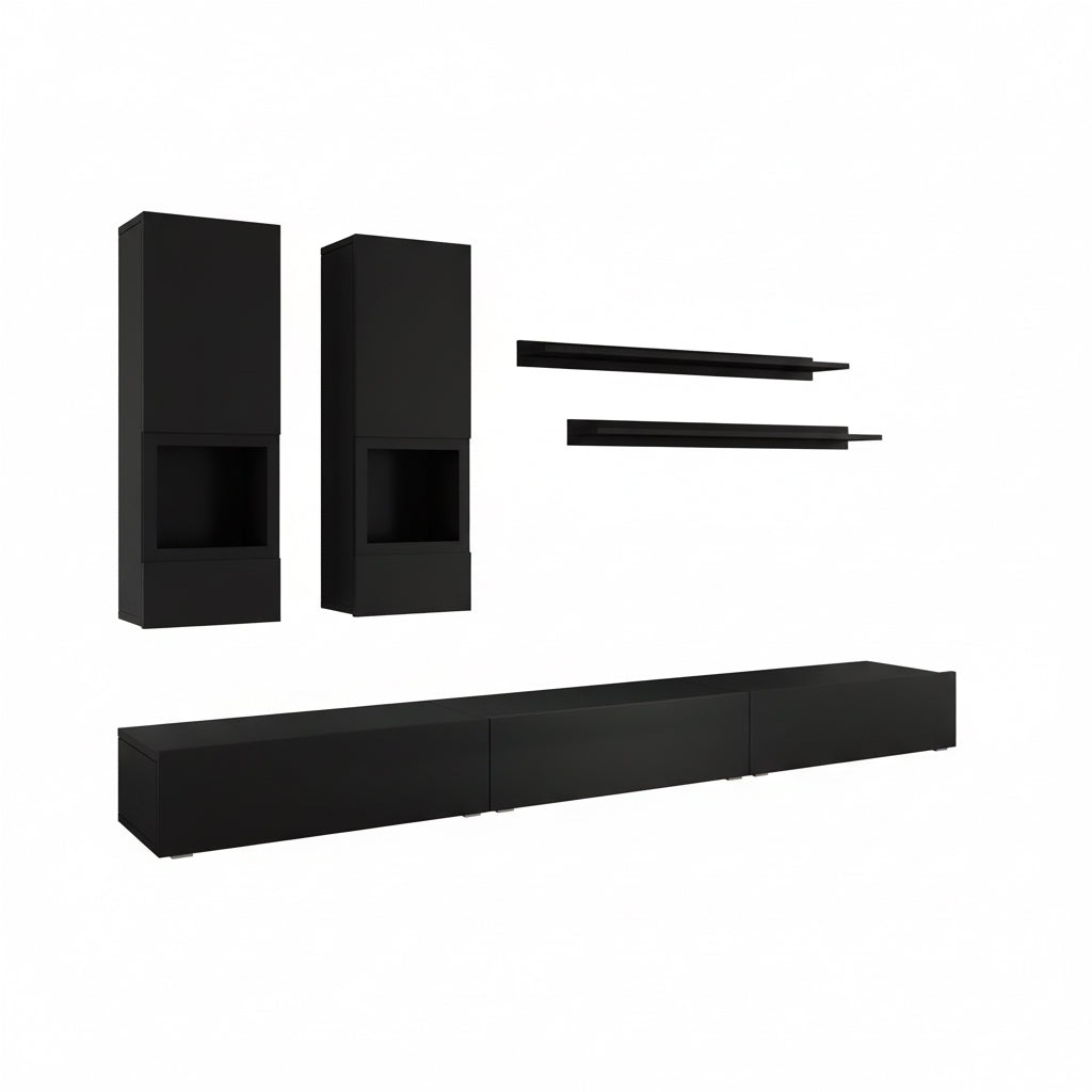 Antrix - Wandmeubel - Zwart - 270x41x26 cm