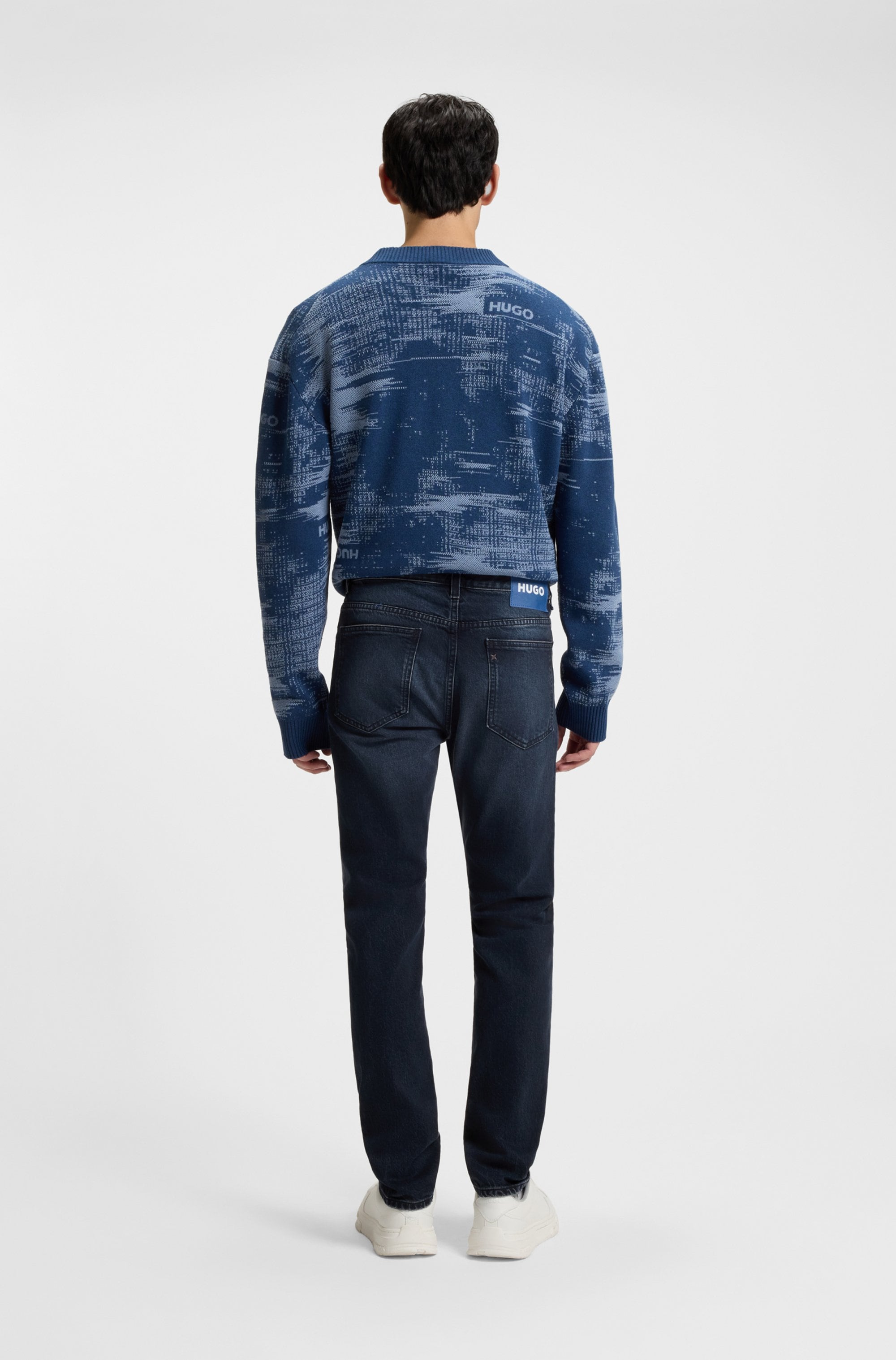 HUGO Blue Slim-fit-Jeans »Ash« mit Stone-washed-Finish
