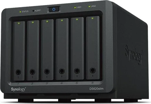 Synology Disk Station DS620slim - NAS-server - 6 bays - SATA 6Gb/s - RAID 0, 1, 5, 6, 10, JBOD - RAM 2 GB - Gigabit Ethernet - iSCSI support