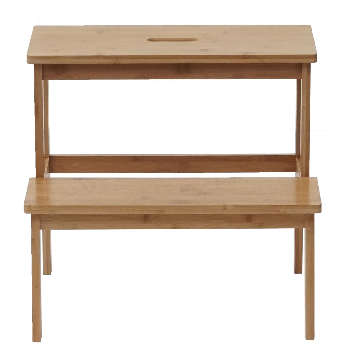 Tritthocker MCW-B87, Stufenhocker Trittbank Holzhocker, Bambus 43x47x38cm