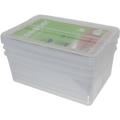 Set de rangement 'bea', 3x 18 litres, PP, couvercle