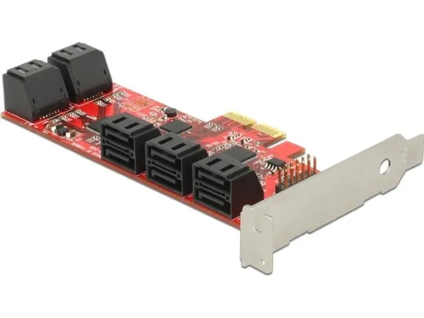 Delock - Lagringskontrol - 10 Kanal - SATA 6Gb/s - lavprofil - PCIe 2.0 x2