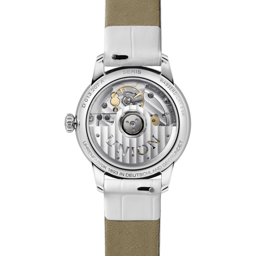 Union Glashütte Seris Datum Automatik Perlmutt / Leder