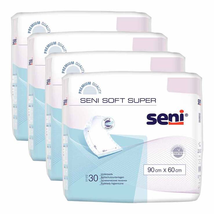Seni Soft Super Bettschutzunterlagen 90x60 cm, 4X30 St