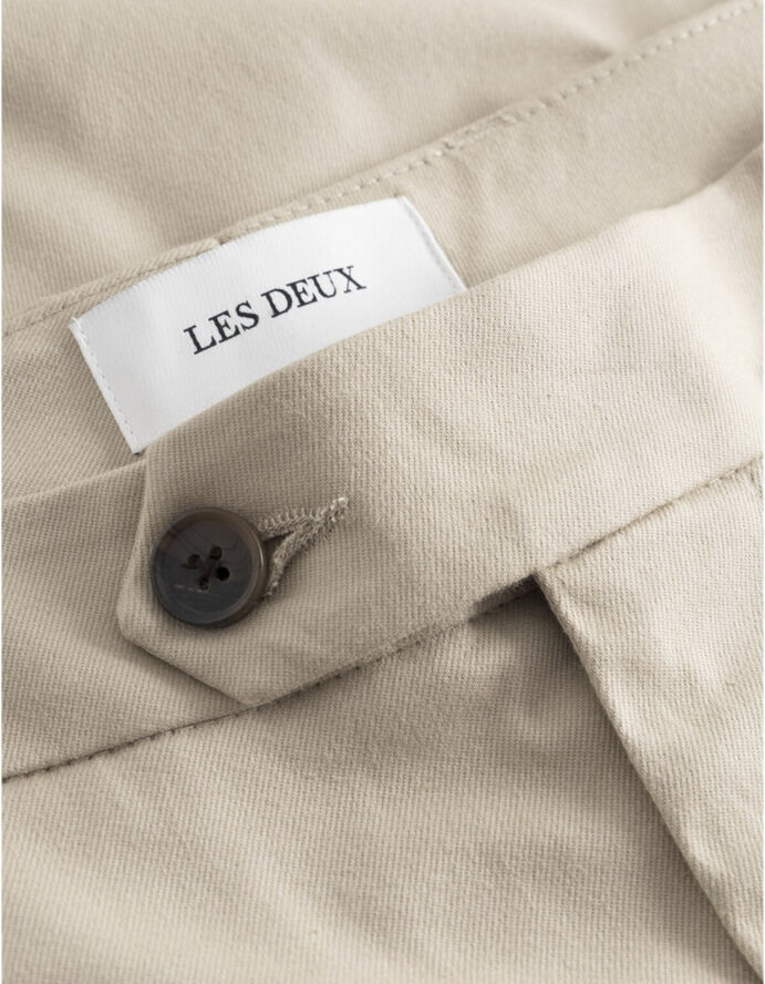 Les Deux Como Cotton Suit Pants Dark sand