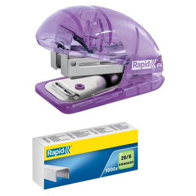 Rapid - Mini Agrafeuse Colour'Breeze - capacité 10 feuilles - agrafes 24/6 ou 26/6 - Lavande