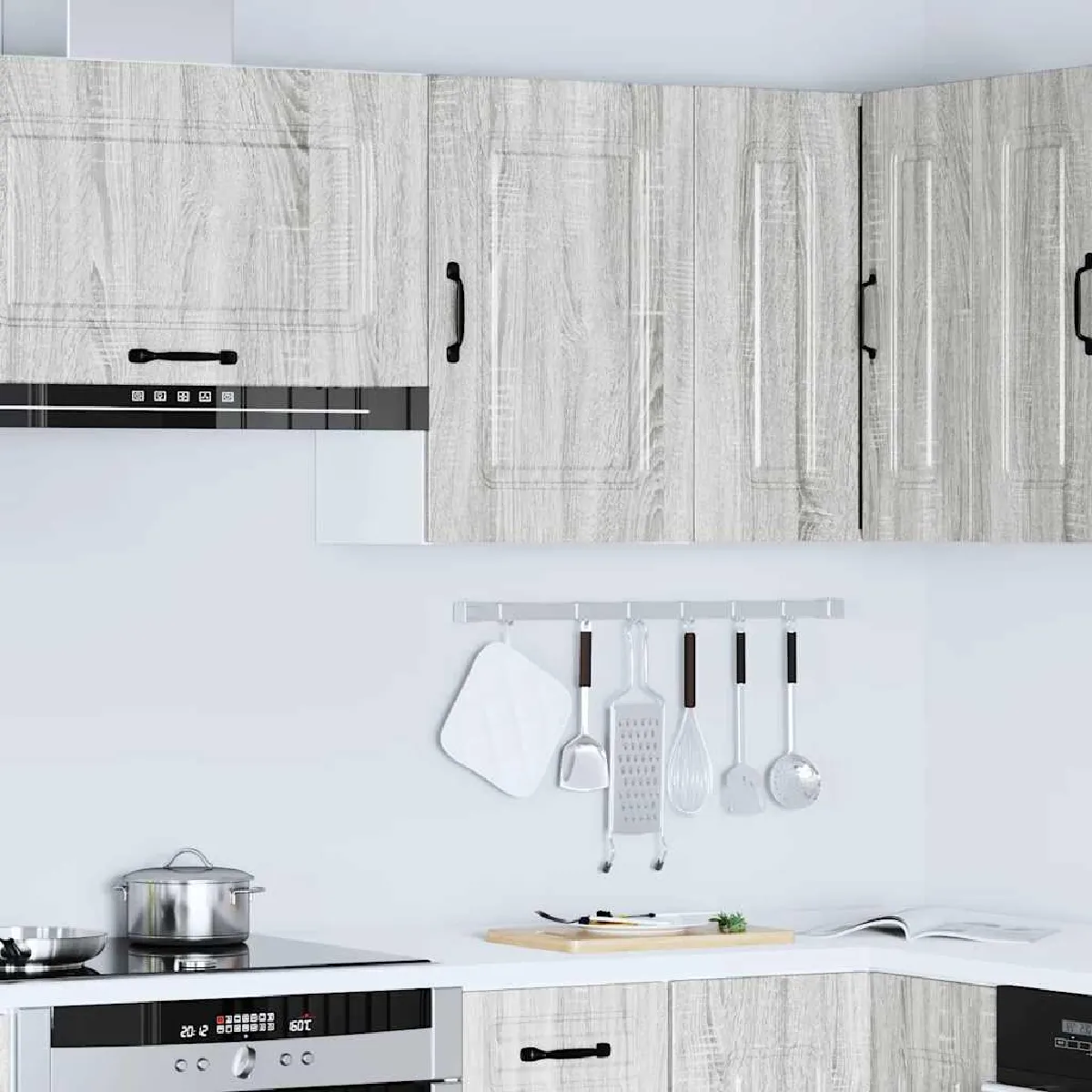 vidaXL Armoire murale de cuisine Kalmar - Sonoma gris