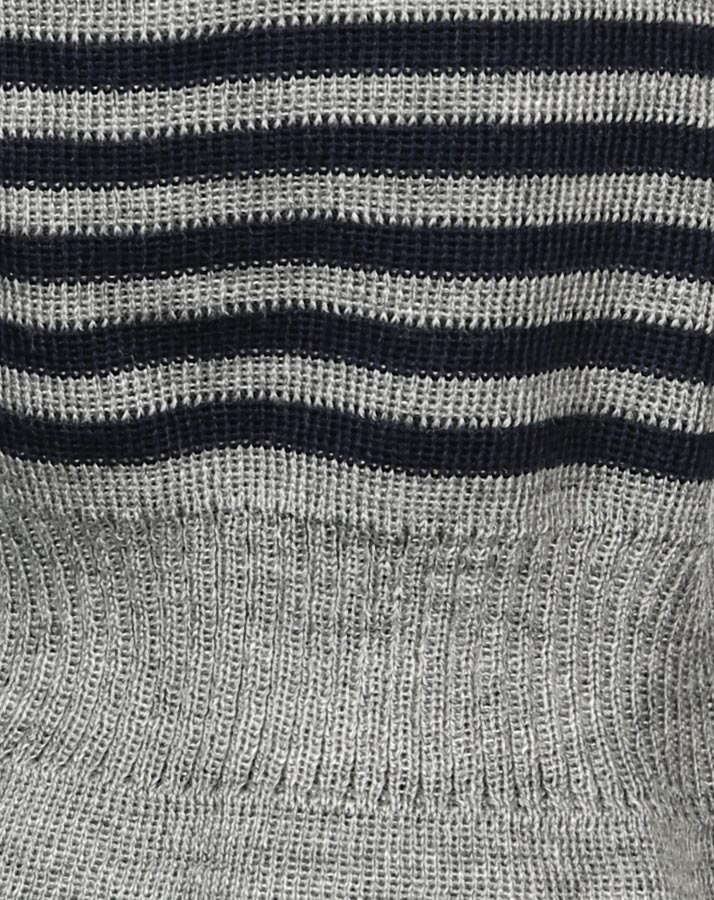 Woll-Schlupfmütze ANDI mit Zipfel doppellagig in grau melange/navy