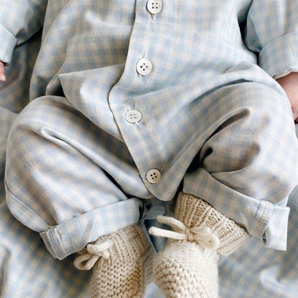 Blue Gingham Klassisk Natdragt - Lalaby