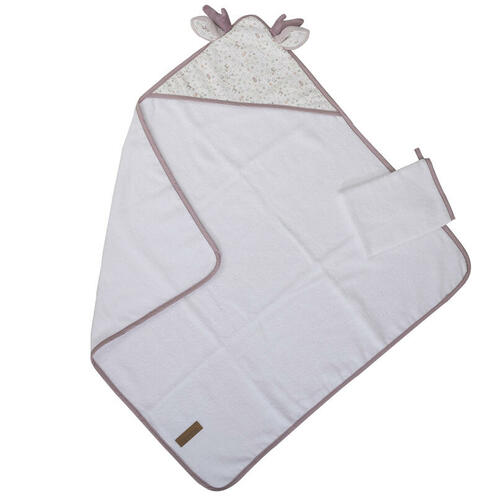 Coffret sortie de bain + gant 75x75 cm LILAS - DOMIVA