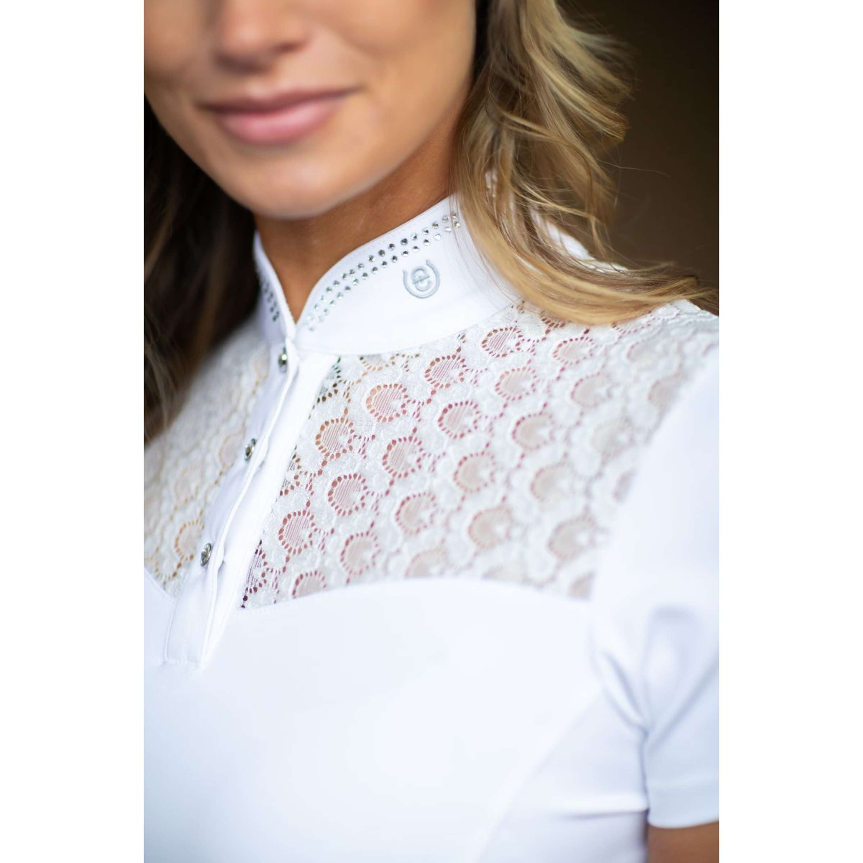 Equestrian Stockholm Wedstrijdshirt Crystal Champion Wit
