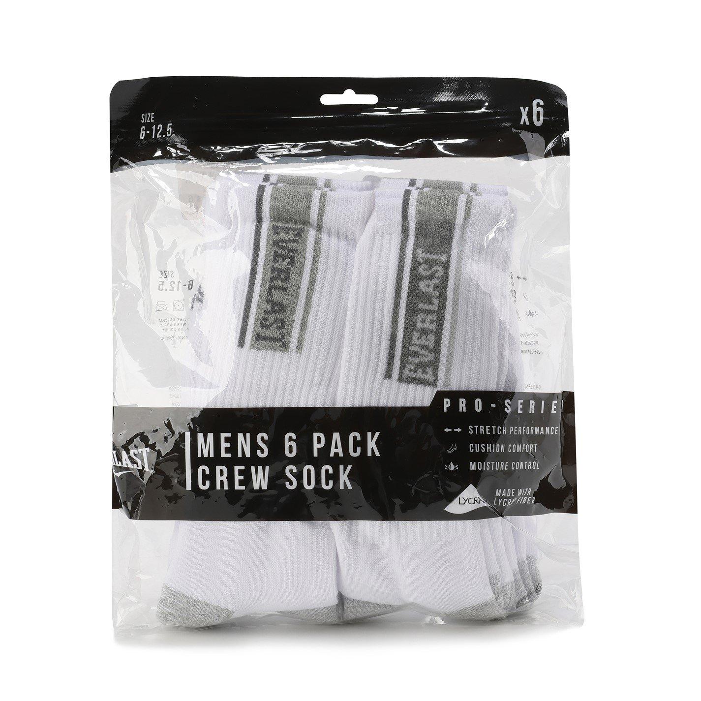 Everlast 6pk Crew Sock Mens
