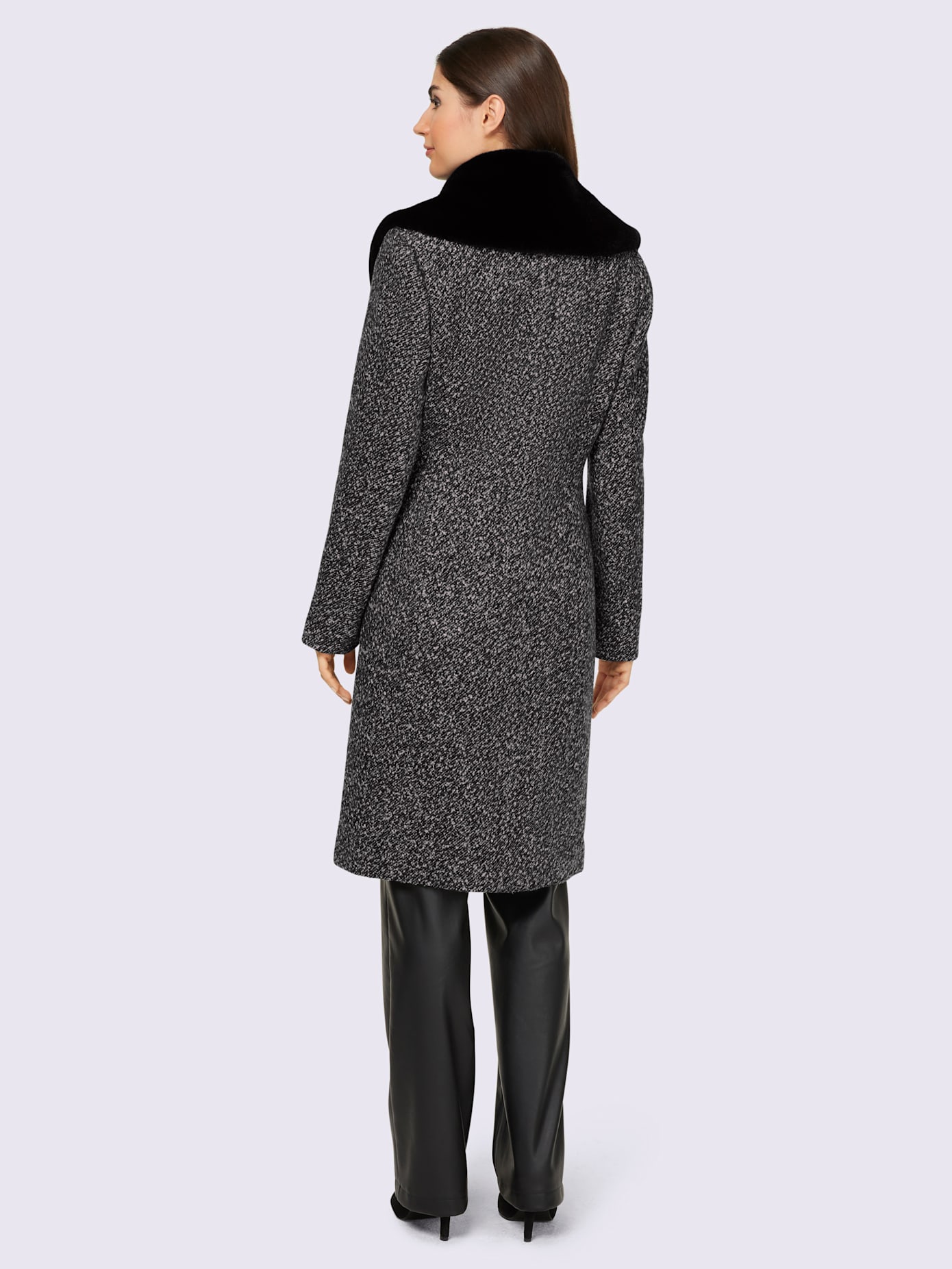 Manteau aspect bouclé élégant