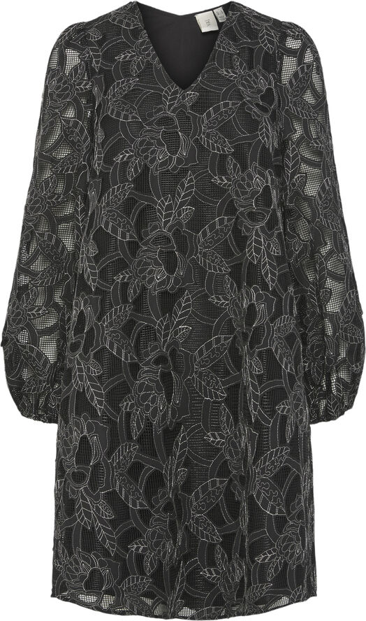 YAS YASSIGGA LS DRESS Black/silver stitch