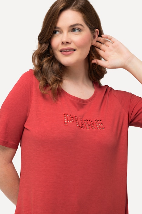 T-Shirt, PURE-Stickerei, Rundhals, Halbarm, Biobaumwolle