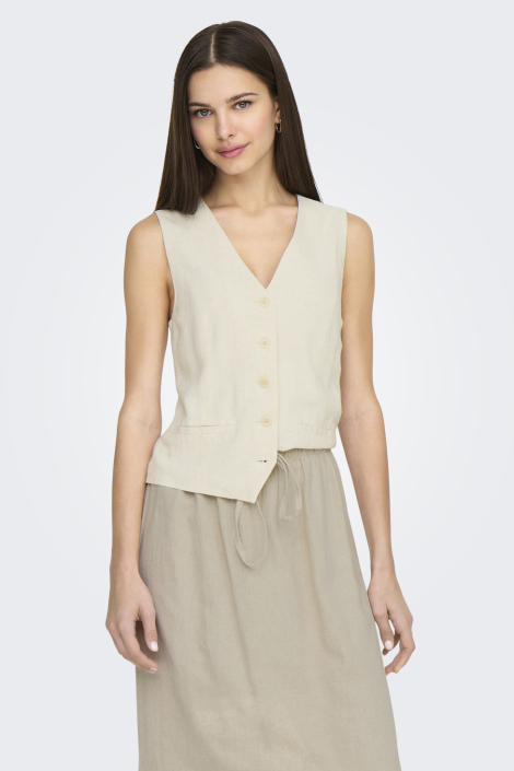 Only ecru dames gilet