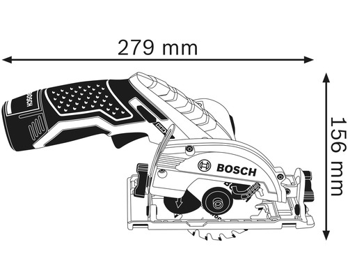 Bosch Professional GKS 12V-26 accucirkelzaag inclusief 1 x cirkelzaagblad, parallelgeleider/geleiderailadapter en stofafzuigadapter, zonder accu en oplader