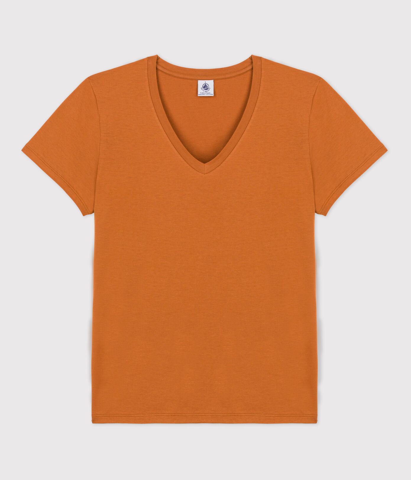 Tee-shirt LE DROIT col V en coton bio Femme