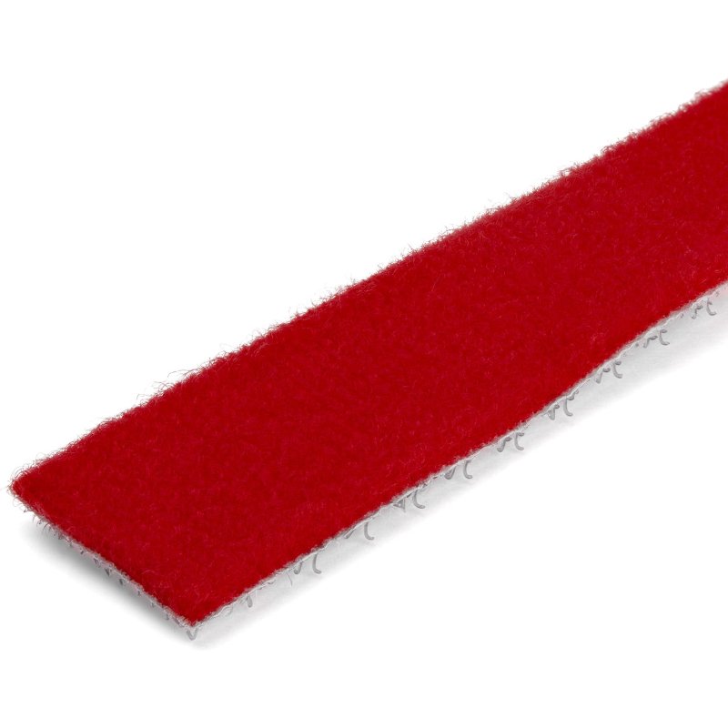 StarTech.com Ruban Auto Agrippant - Rouleau de 30,5 m pour Gestion de Câbles - Ruban Auto-Agrippant - Attaches Câble Ajustables - Sangles de Gestion de Câbles Auto-agrippantes et Réutilisables - Rouge